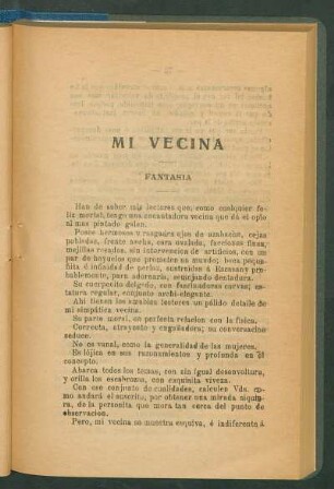 Mi vecina : Fantasía