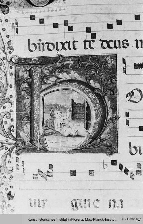 Antiphonar : Historisierte Initiale H(odie): Christuskind