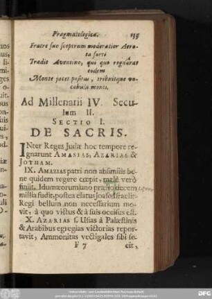Sectio I. De Sacris.