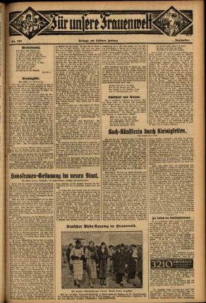 Zweite Ausgabe vom Donnerstag, den 21. September 1933.