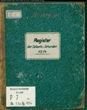 Zivilstandsregister der Munizipalität Werne (G 1814). (Gemeinde: Werne, Kreis Lüdinghausen)