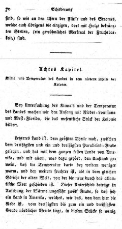 Achtes Kapitel - Klima und Temperatur des Landes in dem niedern Theile der Kolonie.