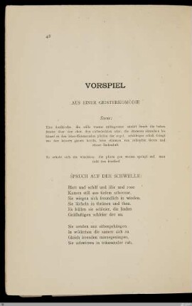 Vorspiel : aus einer Geisterkomödie / Georg Fuchs