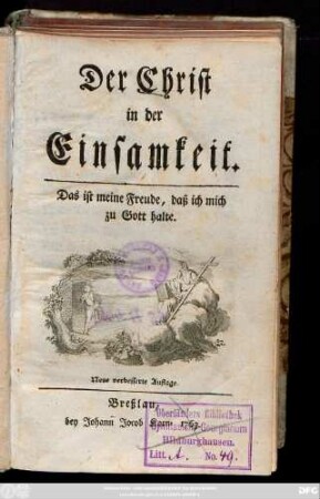 Theil 1: Der Christ in der Einsamkeit