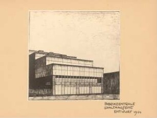 BBC (Brown, Boveri & Cie) Fabrikzentrale: Perspektivische Ansicht