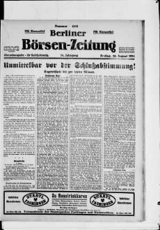 Berliner Börsen-Zeitung, Abendausgabe