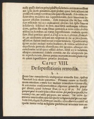 Caput VIII. De superstitionis remediis.