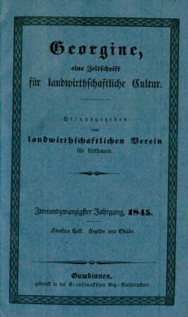 Zweiundzwanzigster Jahrgang, 1845. Fünftes Heft. Septbr. und Oktbr.