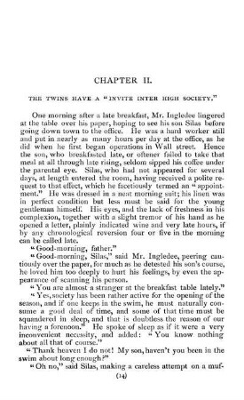 Chapter II. The Twins Have A "Invite Inter High Society."