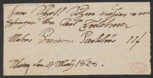 Lieferscheine über Carl Maria von Webers "Der Freischütz" und andere Partituren