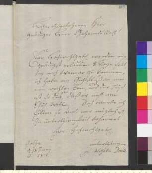 Brief von Doell, Friedrich Wilhelm Eugen an Goethe, Johann Wolfgang von