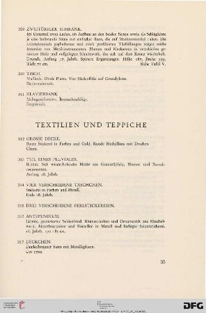 Textilien und Teppiche (Nr. 312-343)