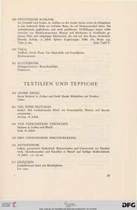Textilien und Teppiche (Nr. 312-343)