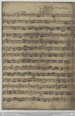 Concertos - Mus.2423-O-14 : ob, strings, bc - g; FaWV L:g1; KünF 12