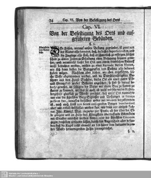 VI. Von der Befestigung des Orts und aufgeführten Gebäuden