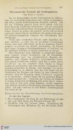 Photometrische Versuche mit Positivpapieren
