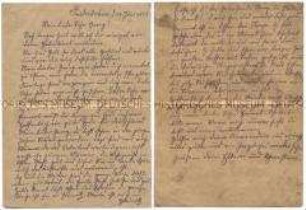 Handschriftlicher Brief aus dem 2. Weltkrieg von einem Vater an seinen Sohn