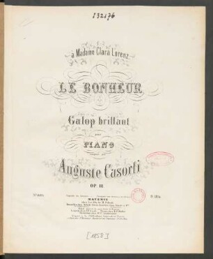 Le bonheur : galop brillant pour piano ; op. 18