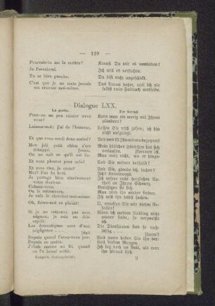 Dialogue LXX. La perte. Der Verlust.