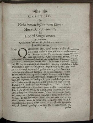 Caput IV. De Verbis iterum Institutionis Cœnæ [...]
