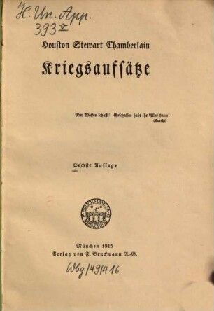 Kriegsaufsätze