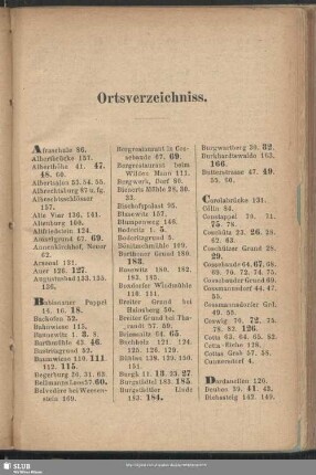 Ortsverzeichniss