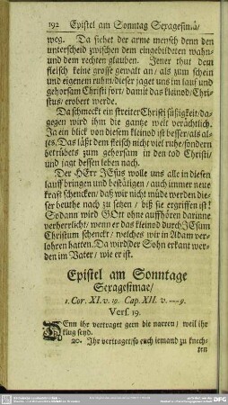Epistel am Sonntage Sexagesimae