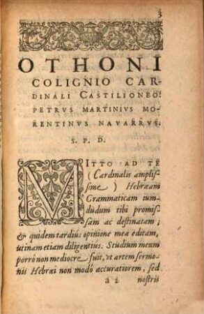 Petri Martinii Navarri, Grammaticae Hebraeae, Libri Duo : Ad Othonem Colignium Cardinalem Castilioneum