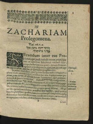 In Zachariam Prolegomena.
