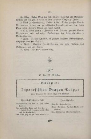 1867, 12. bis 27. October