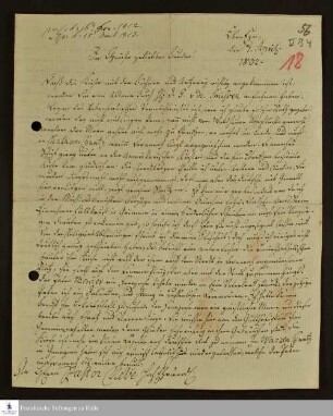 Brief von Johann Ernst Bergmann an Johann Friedrich Nebe über geistliche Gepflogenheiten anderer Religionsgemeinschaften.