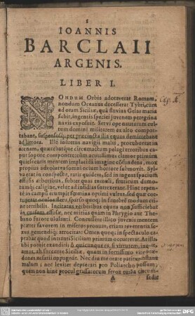 Ioannis Barclaii Argenis. Liber I.