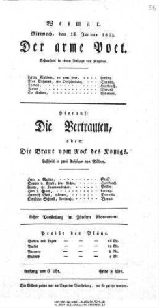 Die Vertrauten, oder: Die Braut vom Rock des Königs