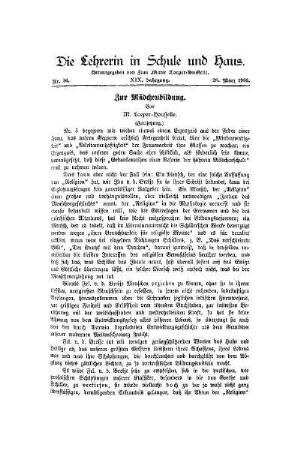 Zur Mädchenbildung : (Fortsetzung)