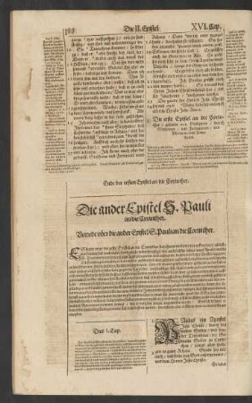 Die ander Epistel S. Pauli an die Corinther.