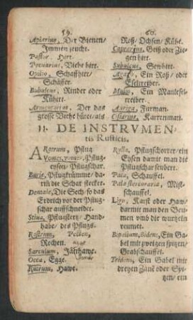 11. De Instrumentis Rusticis. - 20. De Partibus & membris corporis.