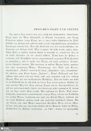 Zwischen Stadt Und Steppe