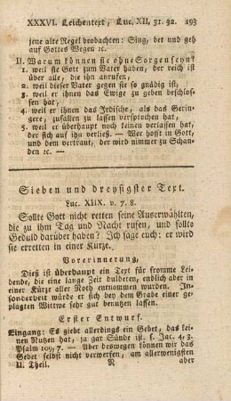 Sieben und dreysigster Text
