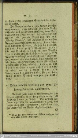 5. Polen nach der Theilung von 1772. Ursprung der neuen Constitution