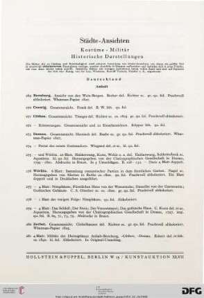 Städte-Ansichten: Kostüme, Militär, Historische Darstellungen (Nr. 269-1146)