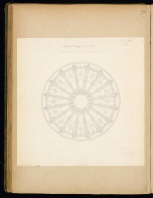 Theaterdecke Monatskonkurrenz Juli 1860: Untersicht der Decke 1:60