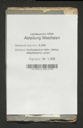 Protokoll des Lehngerichts in Sachen Franz Clemens von Fürstenberg gegen seine Brüder Friedrich Leopold und Theodor von Fürstenberg