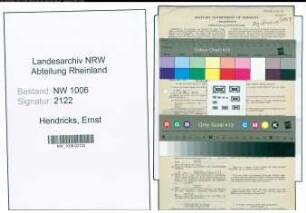Entnazifizierung Ernst Hendricks , geb. 03.08.1891 (Fleischbeschauer)