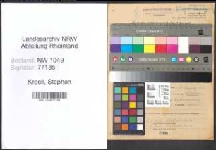 Entnazifizierung Stephan Kroell , geb. 25.04.1890 (Schlosser)