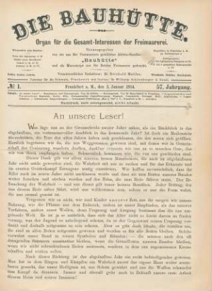 No. 1. Frankfurt a. M., den 3. Januar 1914. 57. Jahrgang.