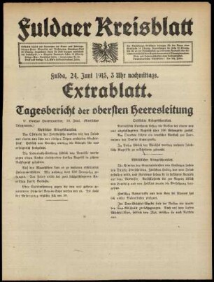 Ausgabe vom Donnerstag, den 24. Juni 1915.