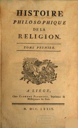 Histoire Philosophique De La Religion, 1