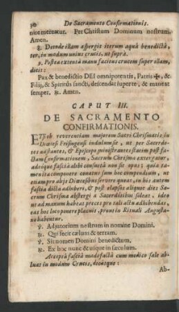 Caput III. De Sacramento Confirmationis.