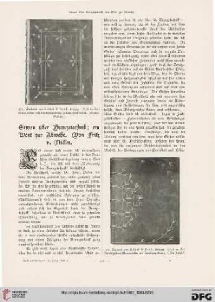 Etwas über Bronzetechnik; ein Wort zur Abwehr