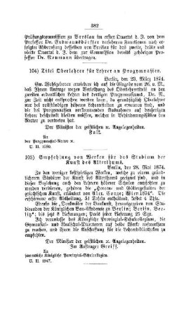 Titel Oberlehrer für Lehrer an Progymnasien : [III. Gymnasial- und Real-Lehranstalten]